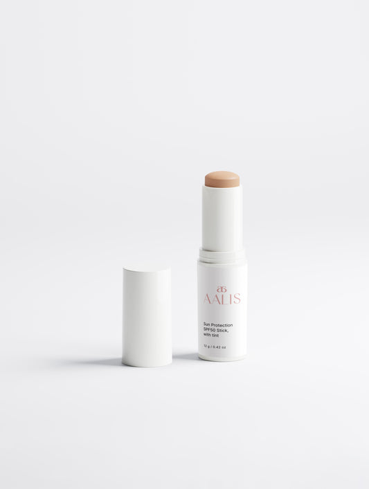 AALIS Sun Protection Stick SPF50 Tinted shown without its outer box.